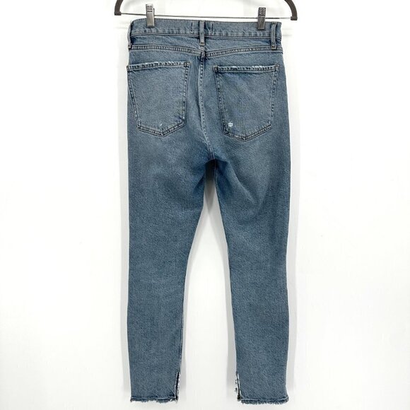 Agolde Blue Nico Distressed Split Hem Button Fly High Rise 26 Denim Jeans - Picture 4 of 8